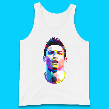 Cristiano Ronaldo Retro Style Portrait Football Player CR7 Portuguese Professional Footballer Soccer Player Sports Champion Tank Top