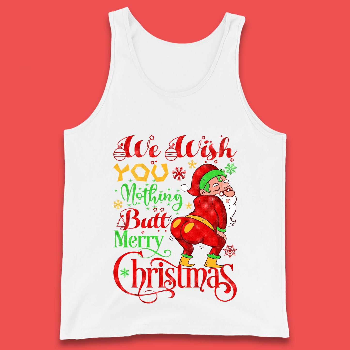 naughty santa christmas tank top