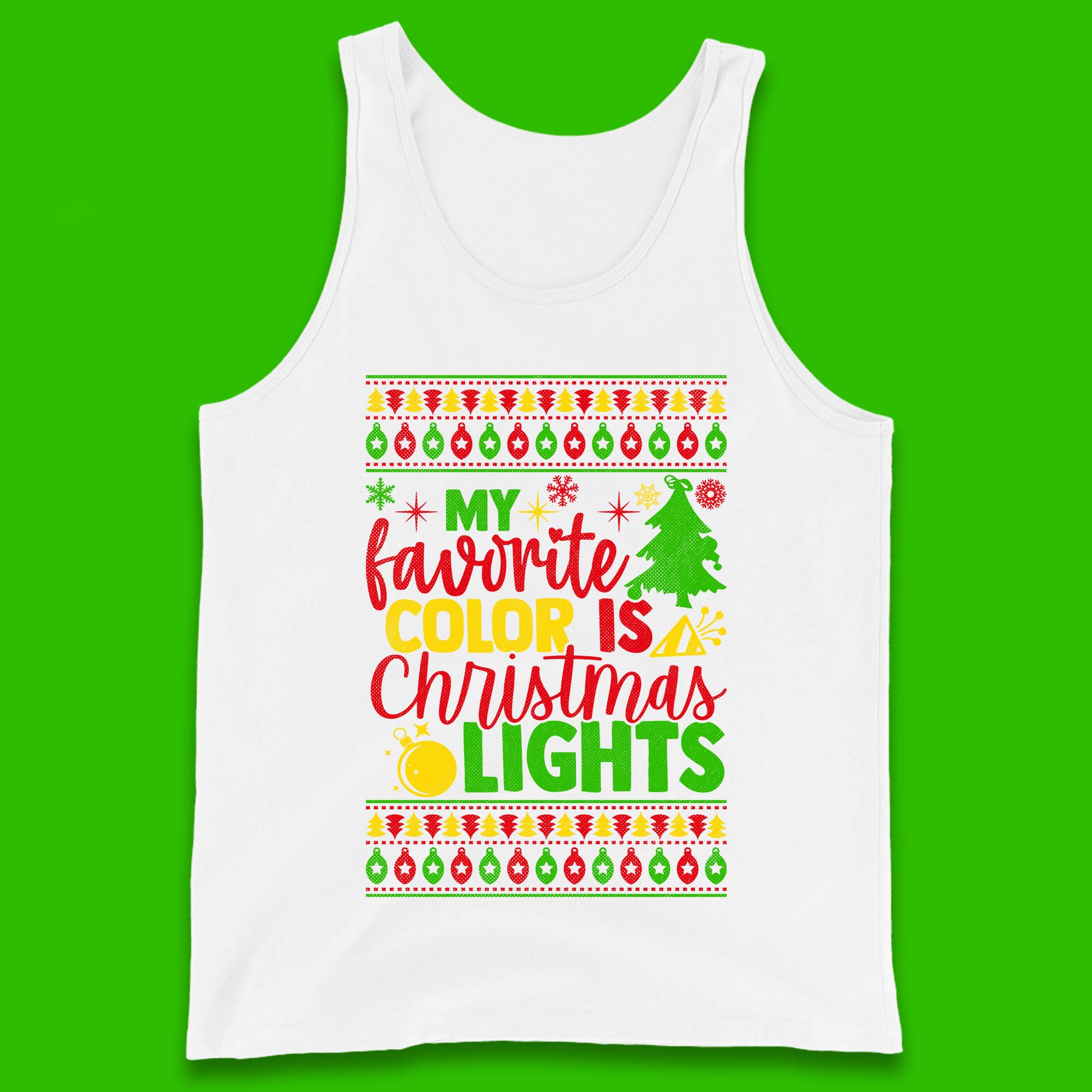 my favorite color is christmas lights tank top