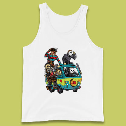 Halloween Scooby Doo Friends Van Horror Movie Villians Characters Mystery Machine Tank Top