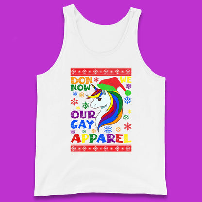 LGBT Rainbow Unicorn Christmas Tank Top