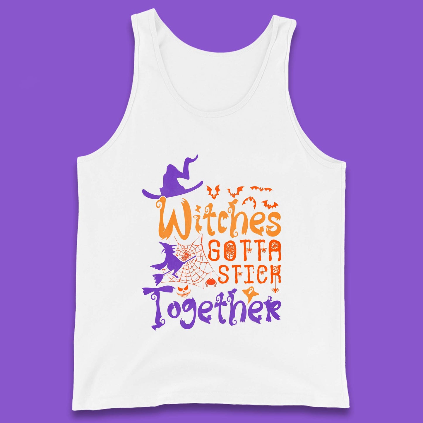 Witches Gotta Stick Together Funny Halloween Witchy Tank Top