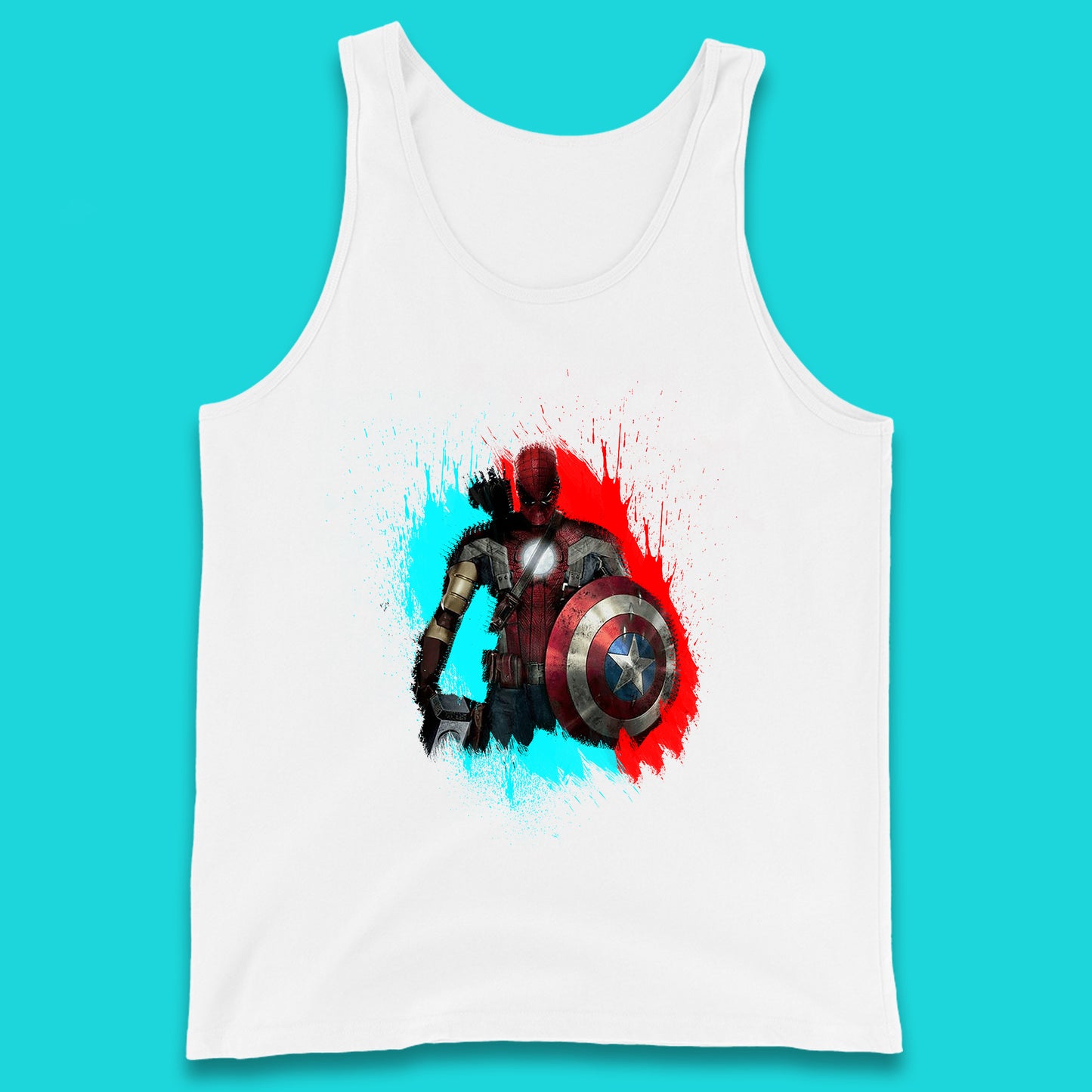 Marvel Avengers Superheroes Movie Characters Spider Man, Iron Man, Thor, Captain America Dead Pool Avengers Squad Tank Top