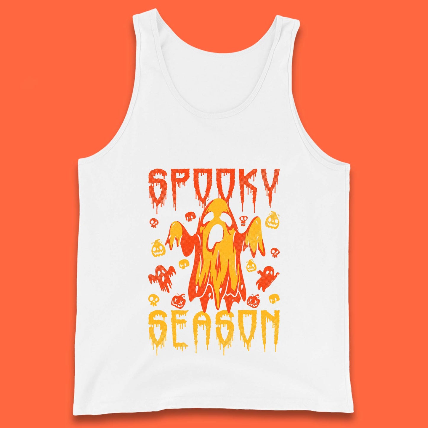 Spooky Season Halloween Ugly Scary Boo Ghost Halloween Vibes Tank Top