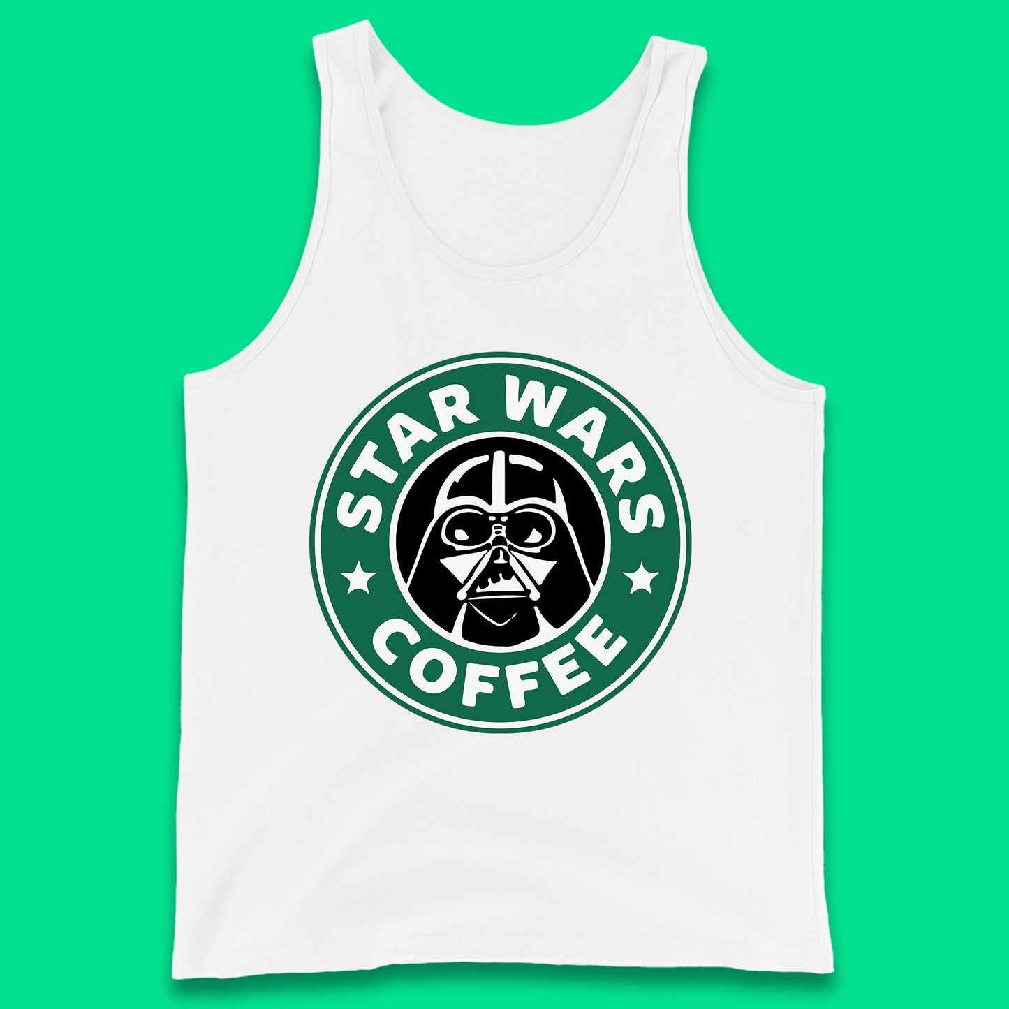 Sci-fi Action Adventure Movie Character Darth Vader Star Wars Coffee Starbucks Coffee Spoof Star Wars 46th Anniversary Tank Top