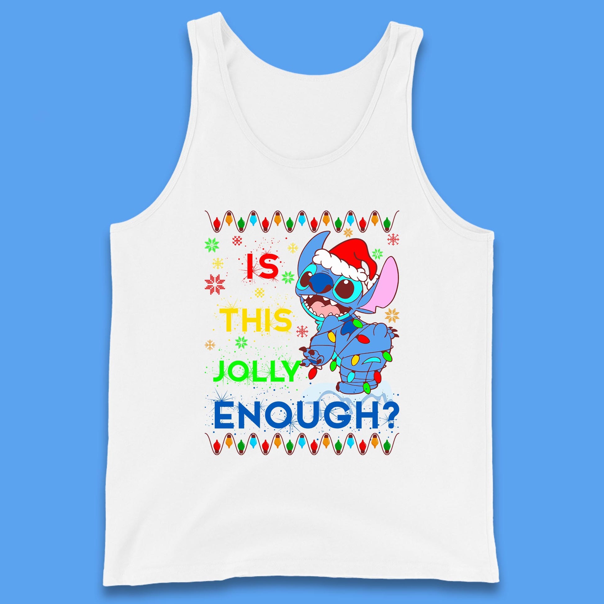 christmas stitch is this jolly enough tank top