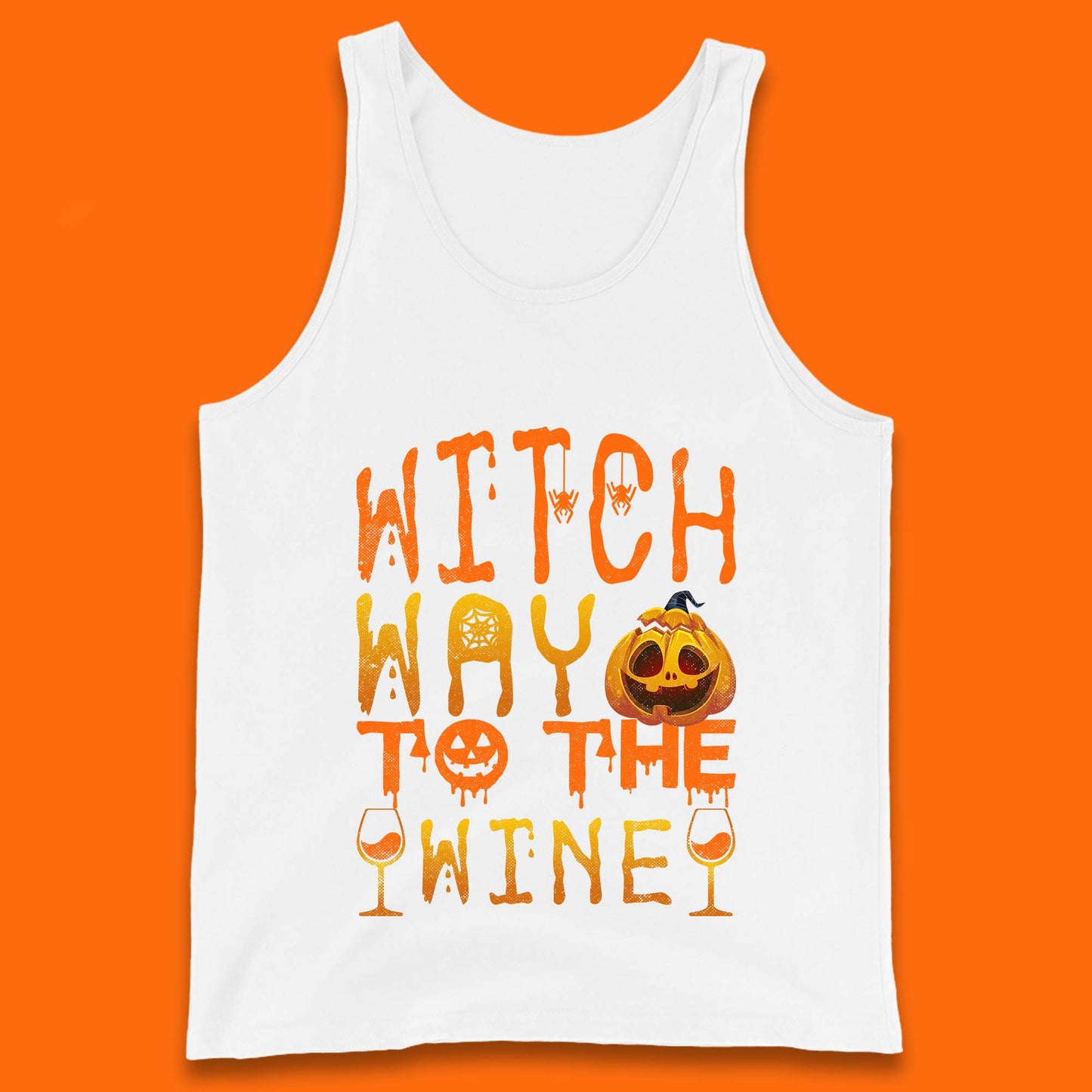 Witch Way To The Wine Funny Halloween Wine Drinking Lover Tank Top