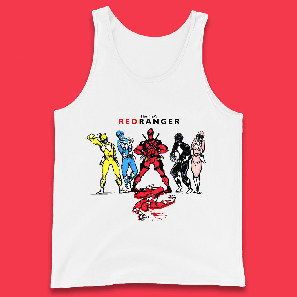 The New Red Ranger Deadpool (Marvel Comics) Vs Red Ranger (Power Rangers) Superhero Tank Top