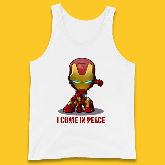 I Come In Peace Marvel Avenger Movie Character Iron Man Superheros Ironman Costume Superheros Tank Top