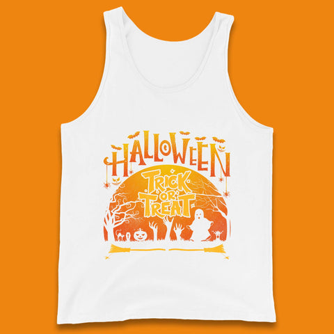 Halloween Trick Or Treat Horror Boo Ghost Creepy Zombie Hands Out Of Graveyard Tank Top