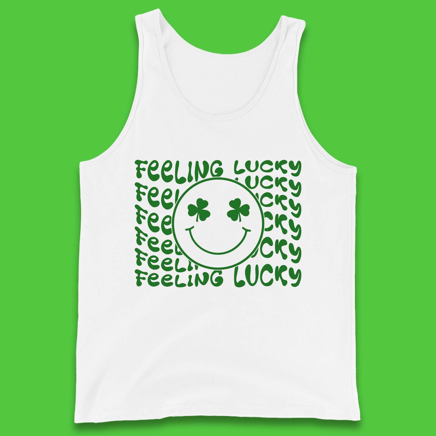 Feeling Lucky Smiley Shamrock Tank Top