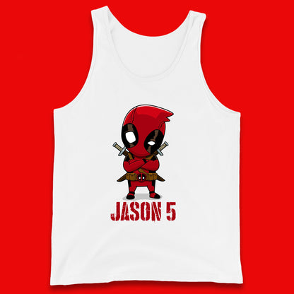 Personalised Chibi Deadpool Fictional Character Your Name & Age Superhero Comic Book Character Deadpool Marvel Comics Tank Top