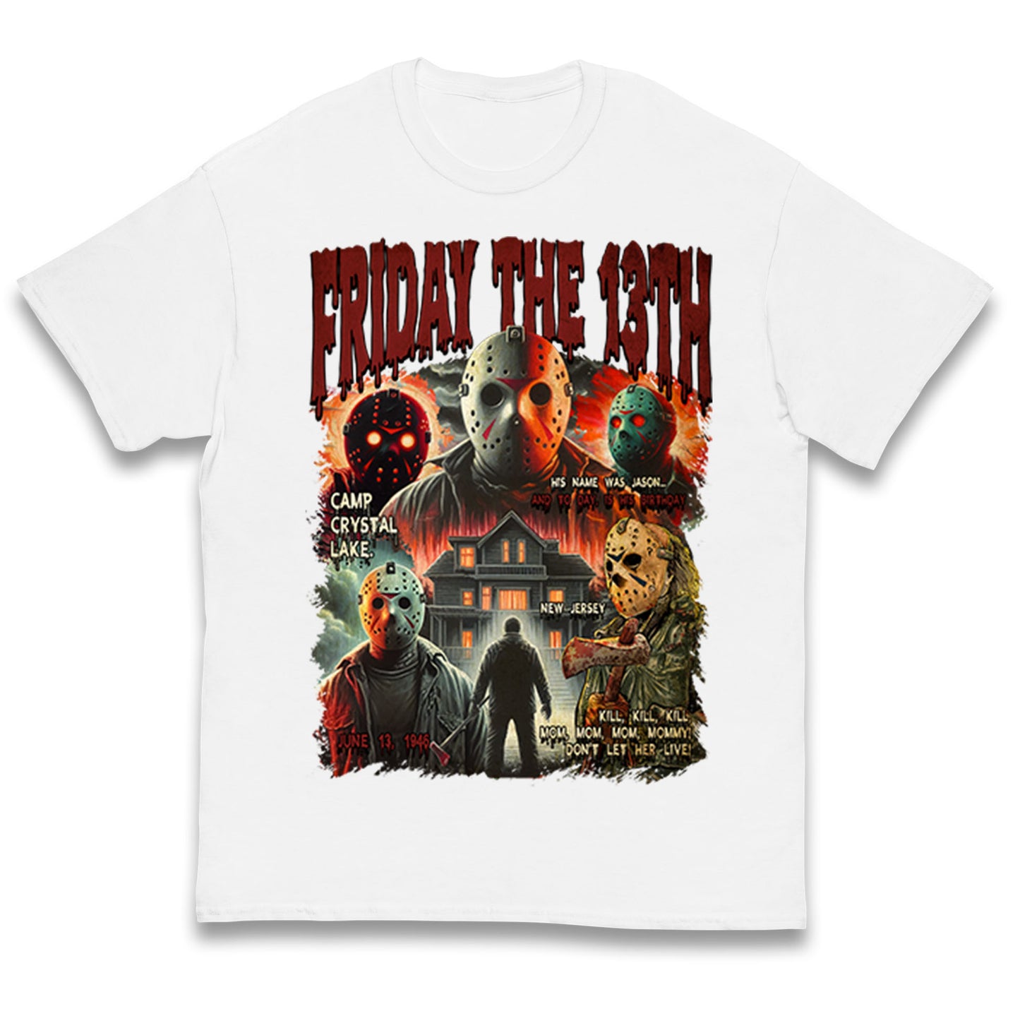 Jason voorhees Friday The 13th horror Halloween Bootleg Kids T Shirt