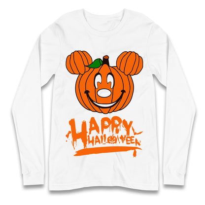 Mickey Mouse Pumpkin Happy Halloween Long Sleeve T Shirt