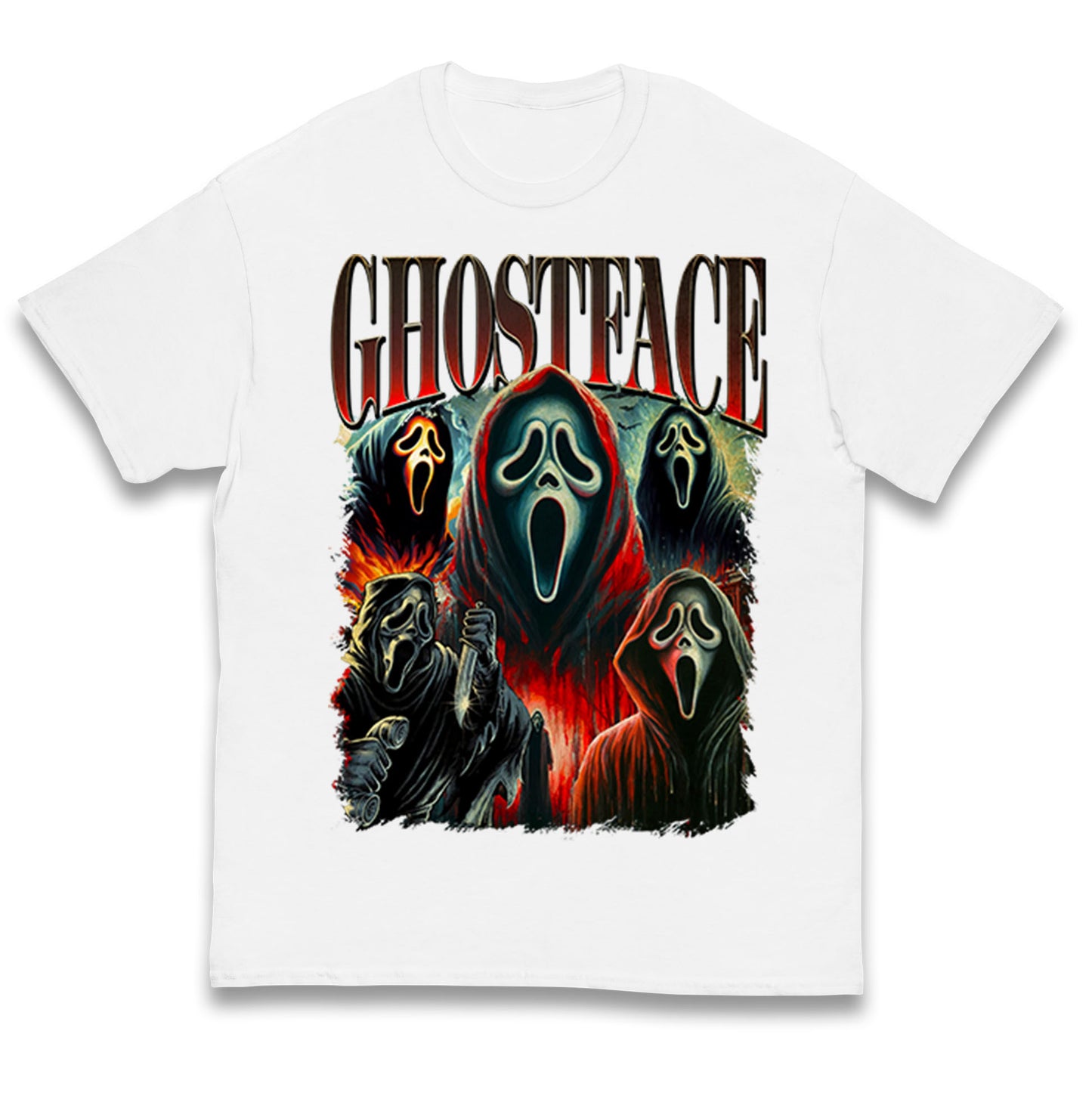 Ghost Face Halloween Bootleg Kids T Shirt