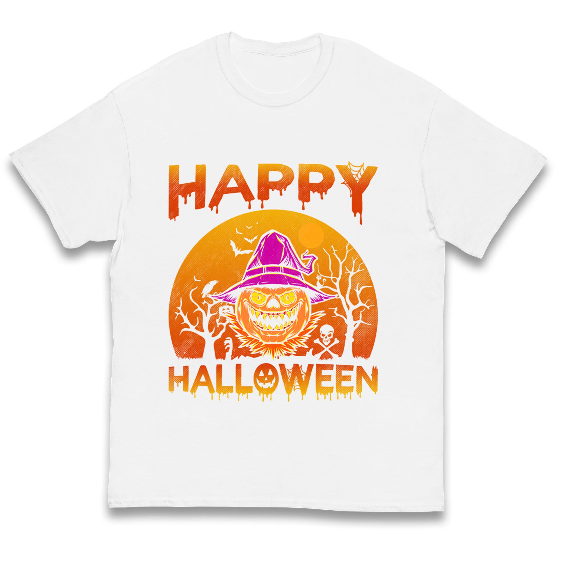 Happy Halloween Pumpkin Witch T Shirt
