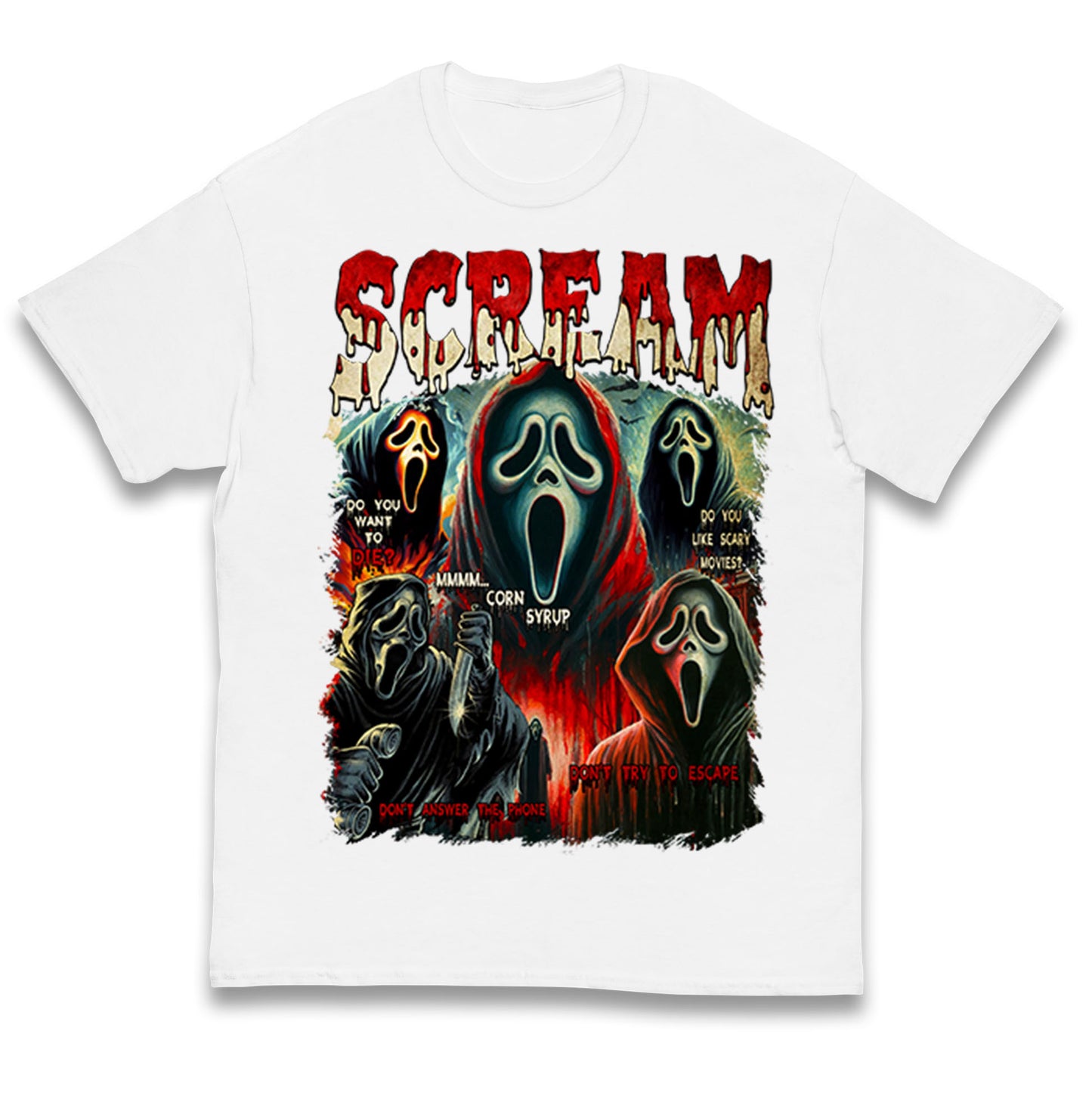 Ghost Face Scream Halloween Bootleg kids T Shirt