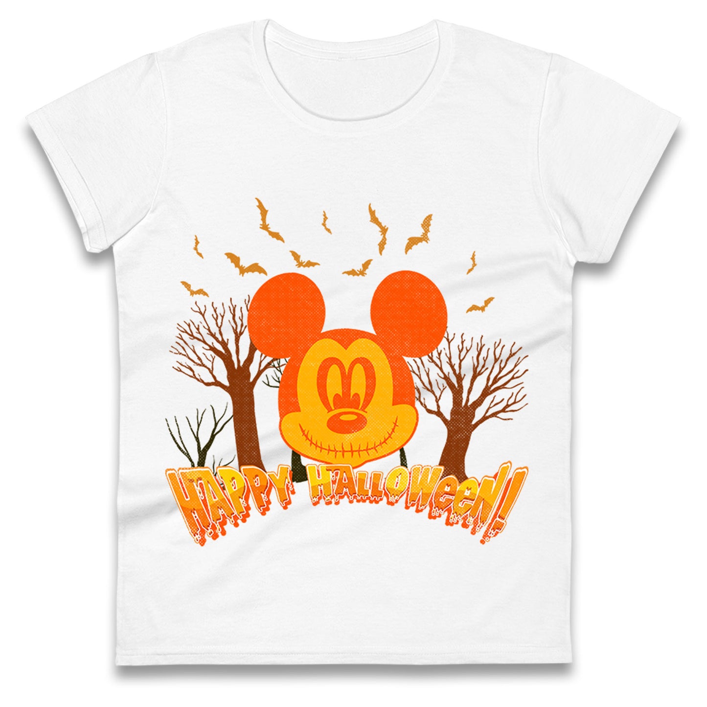 Mickey Mouse Happy Halloween Womens t shirts