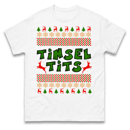 Christmas Tinsel Tits Funny T Shirt