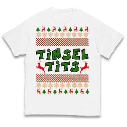 Christmas Tinsel Tits Funny T Shirt