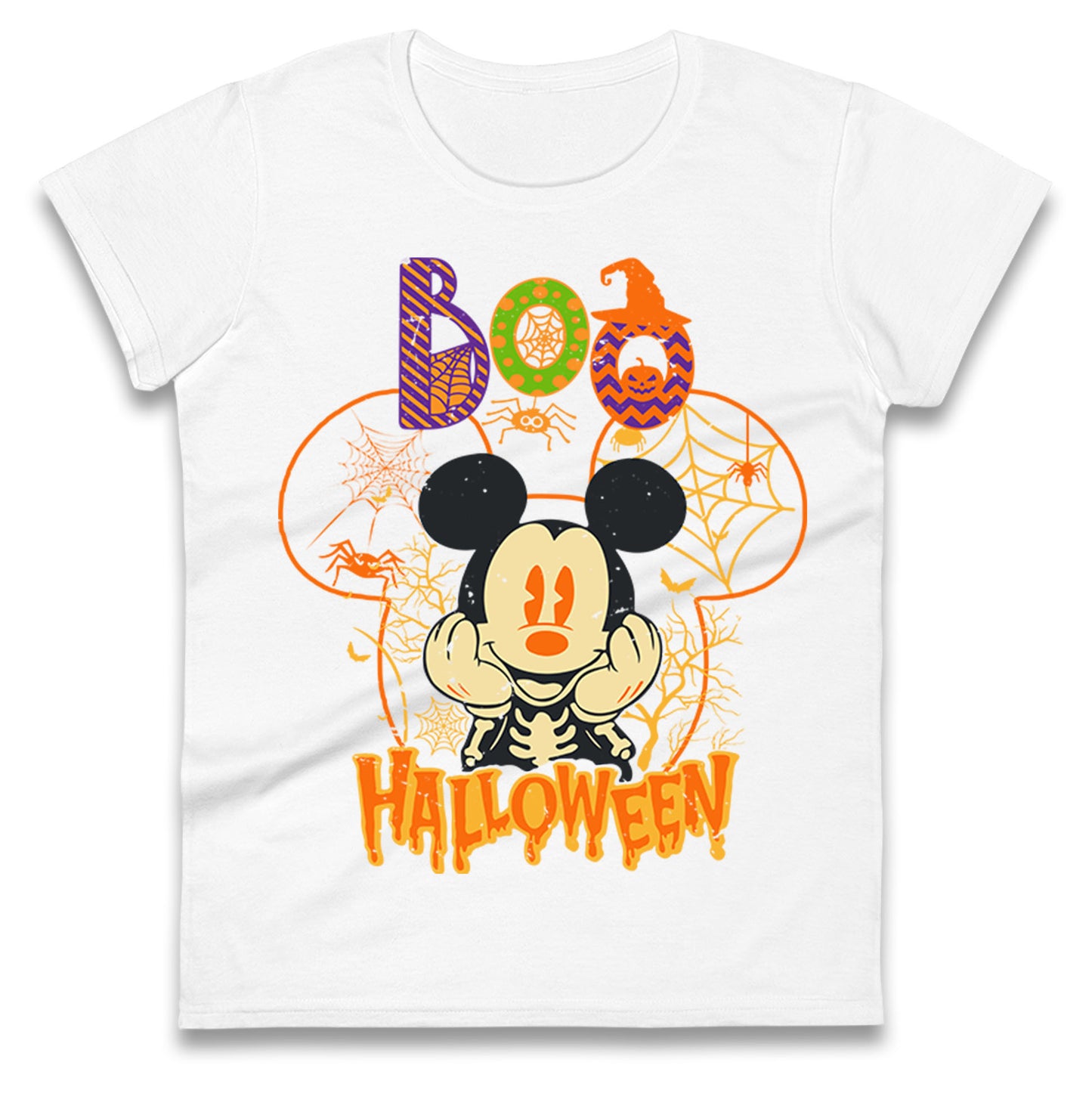 Mickey Mouse Boo Halloween Womens t shirts