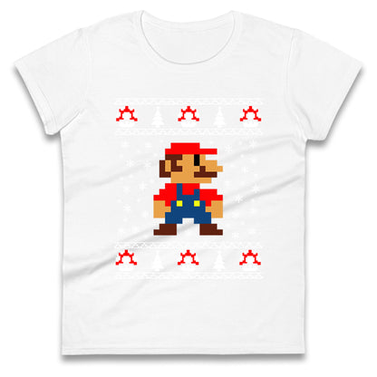 super mario christmas womens t shirt