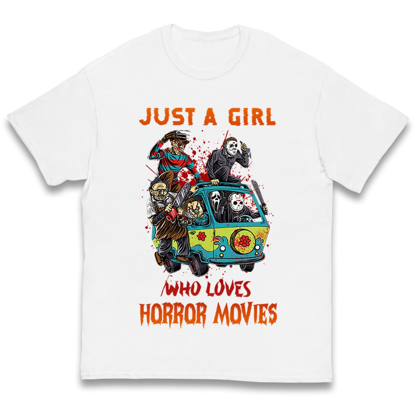 Just A Girl Who Loves Horror Movies Halloween T Shirt
