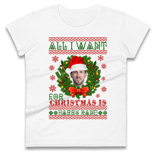 harry kane christmas womens t shirt