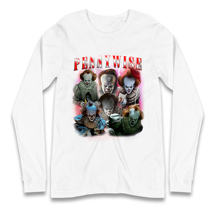 The Clown Pennywise Scary Halloween Bootleg Long Sleeve T Shirt