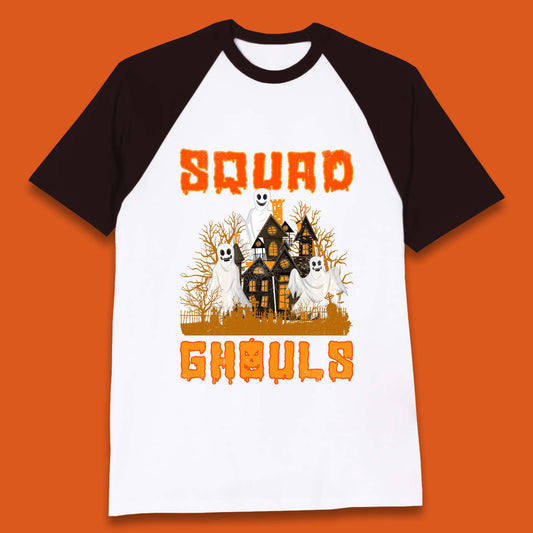 Squad Ghouls Halloween Boo Ghost Horror Scary Haunted House Baseball T Shirt