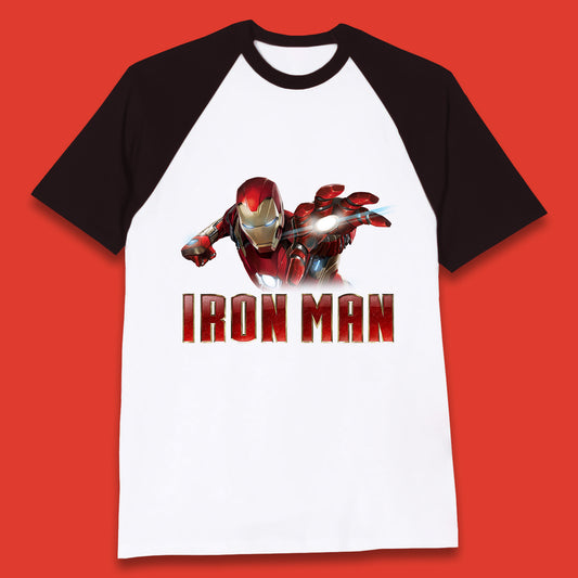 Iron Man Superhero Marvel Avengers Comic Book Character Flaying Iron-Man Marvel Comics Baseball T Shirt