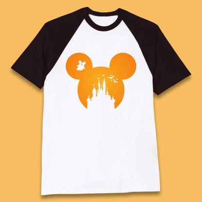 Disney Mickey Mouse Happy Halloween Disney Castle Halloween Scary Boo Flying Bats Baseball T Shirt