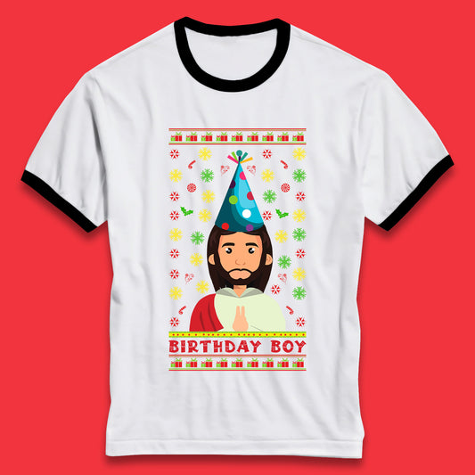 jesus birthday boy christmas ringer t shirt