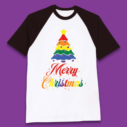 Pride Christmas Tree Baseball T-Shirt