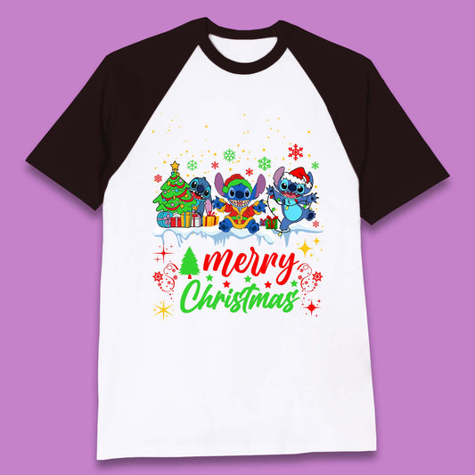 Stitch Squad Christmas Baseball T-Shirt