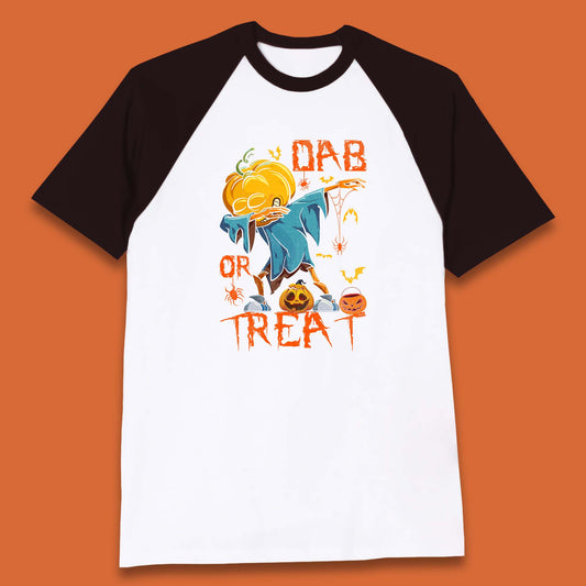 Dab Or Treat Scarecrow Dabs Halloween Dabbing Dance Horror Scary Baseball T Shirt