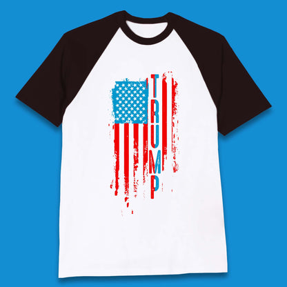 Trump's America USA Flag Patriotic Donald Trump Pro America Election 2024 Baseball T Shirt