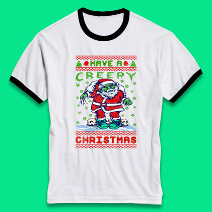 zombie santa claus ringer t shirt