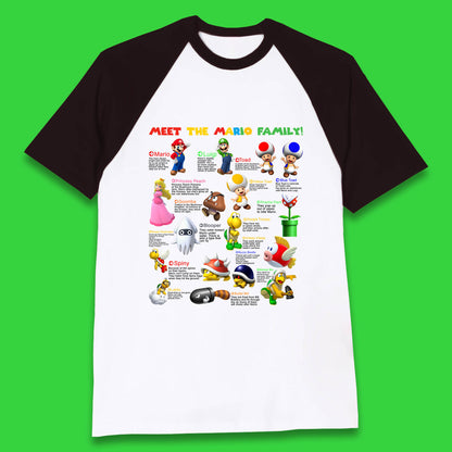 Meet The Mario Family Super Mario Vintage Mario Family Matching Costume Baseball T Shirt