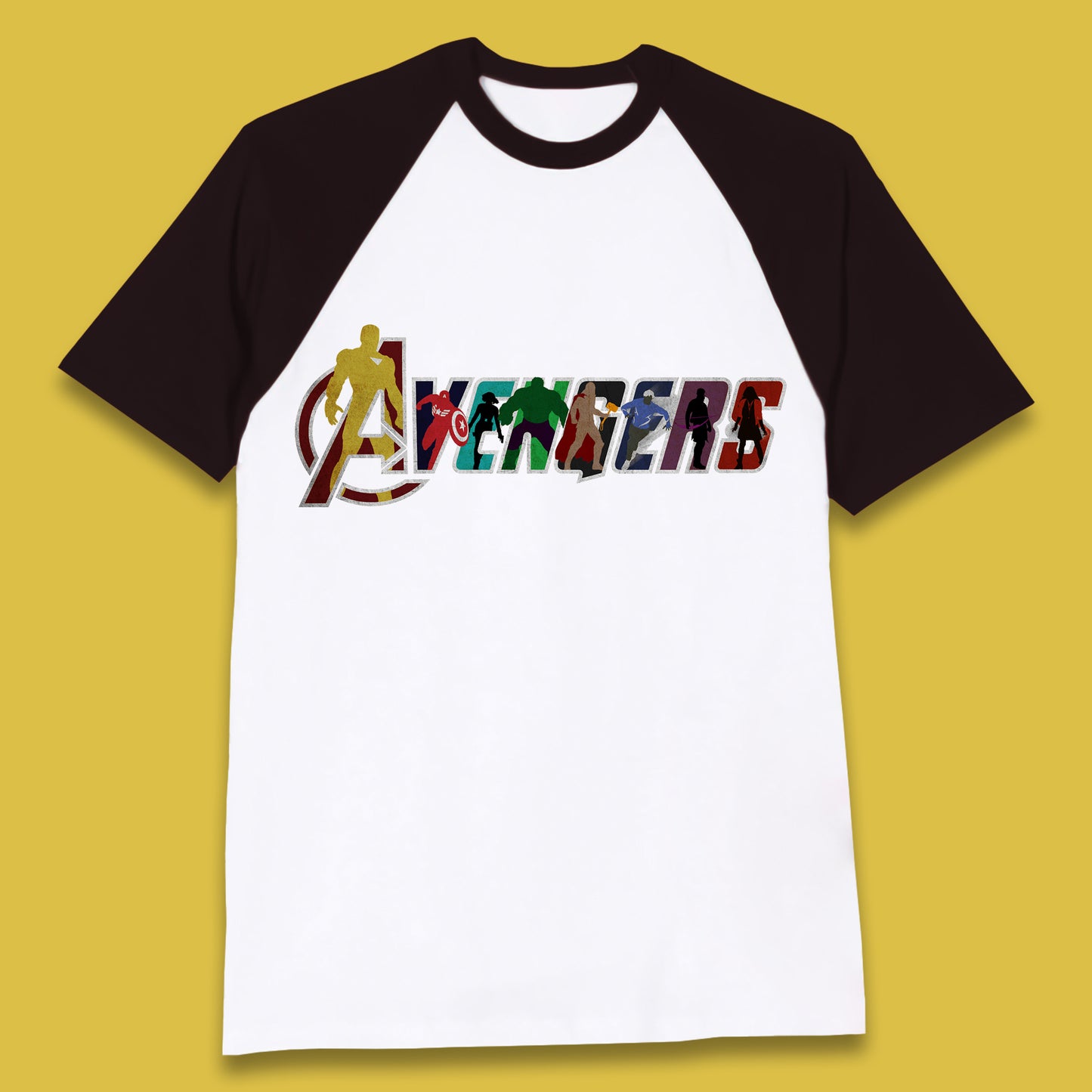 Marvel Avengers Super Heroes Movie Characters Spider Man, Hulk, Iron Man, Thor, Captain America Avengers Group Baseball T Shirt