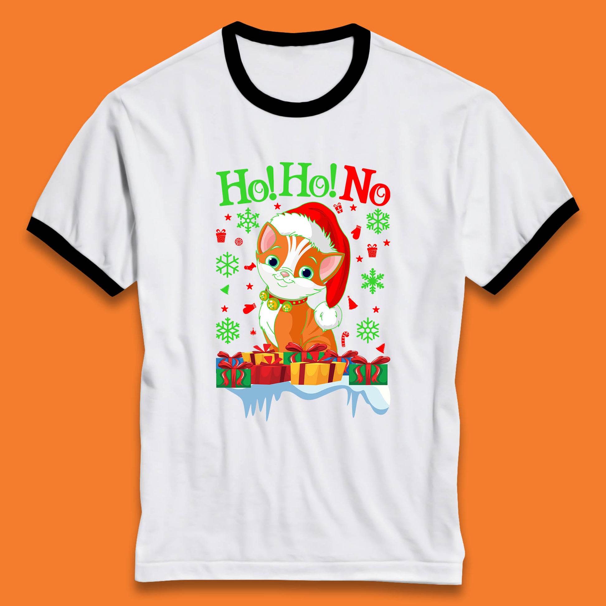 ho ho no christmas cat tee