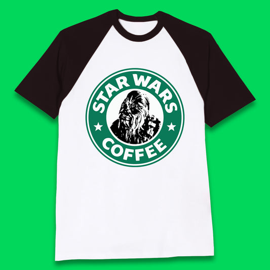 Chewbacca Star Wars Coffee Sci-fi Action Adventure Movie Character Starbucks Coffee Spoof 46th Anniversary Baseball T Shirt