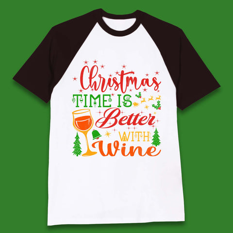 Christmas Wine Baseball T-Shirt