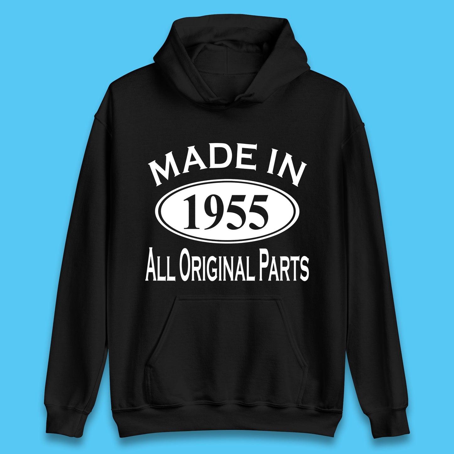 Made In 1955 All Original Parts Vintage Retro 68th Birthday Funny 68 Years Old Birthday Gift Unisex Hoodie