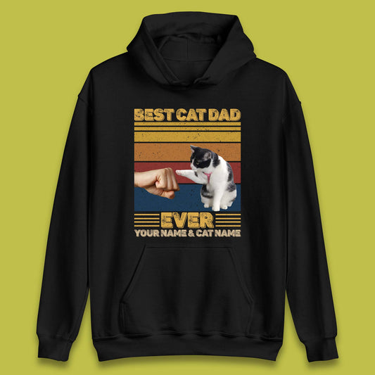 Personalised Best Cat Dad Ever Unisex Hoodie