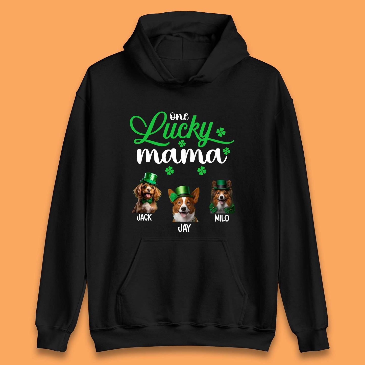 Personalised One Lucky Dog Mama Unisex Hoodie