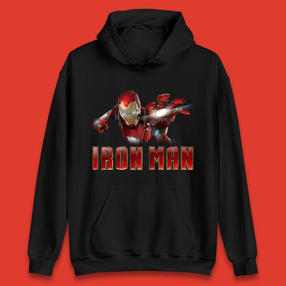 Iron Man Superhero Marvel Avengers Comic Book Character Flaying Iron-Man Marvel Comics Unisex Hoodie