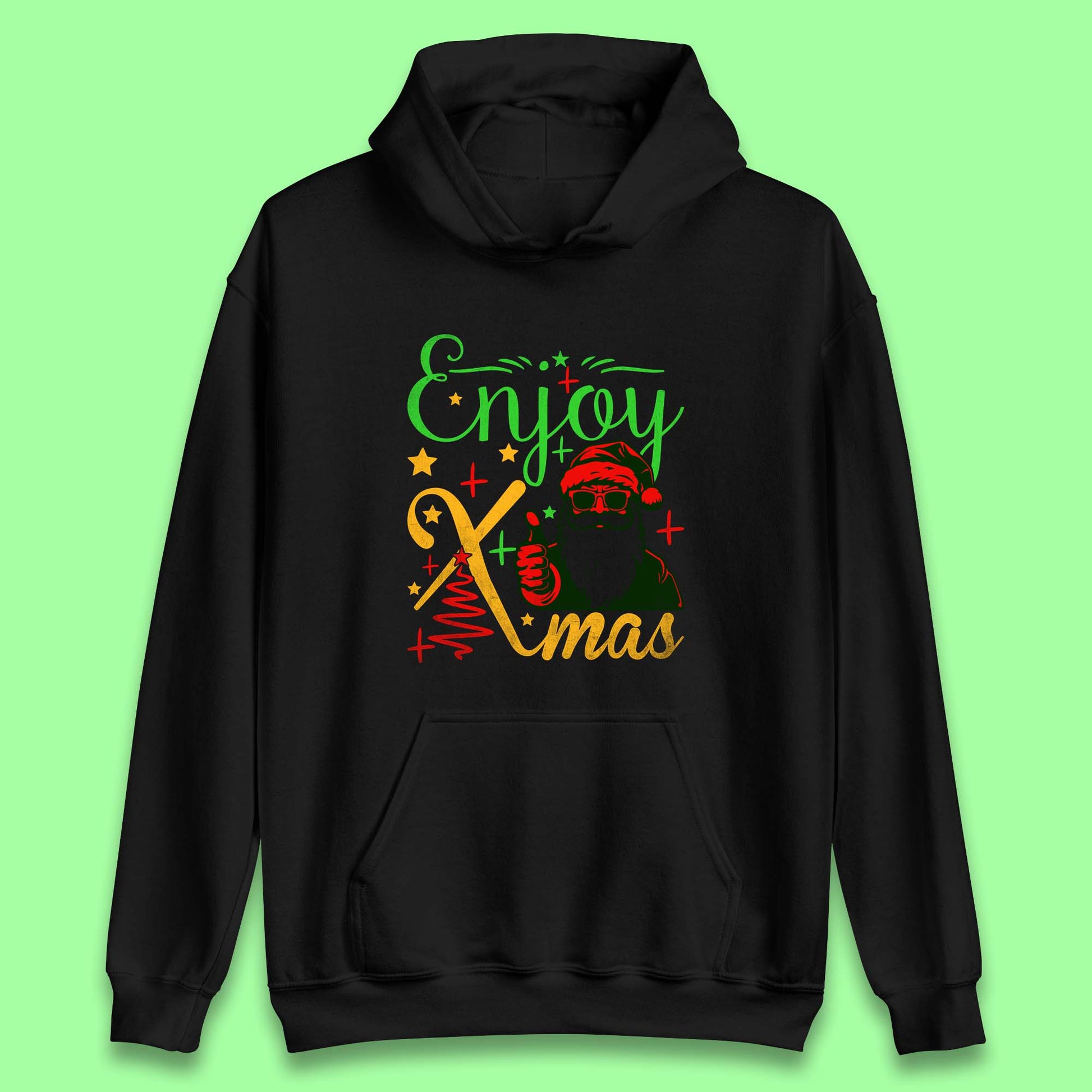 santa claus thumbs up christmas hoodie