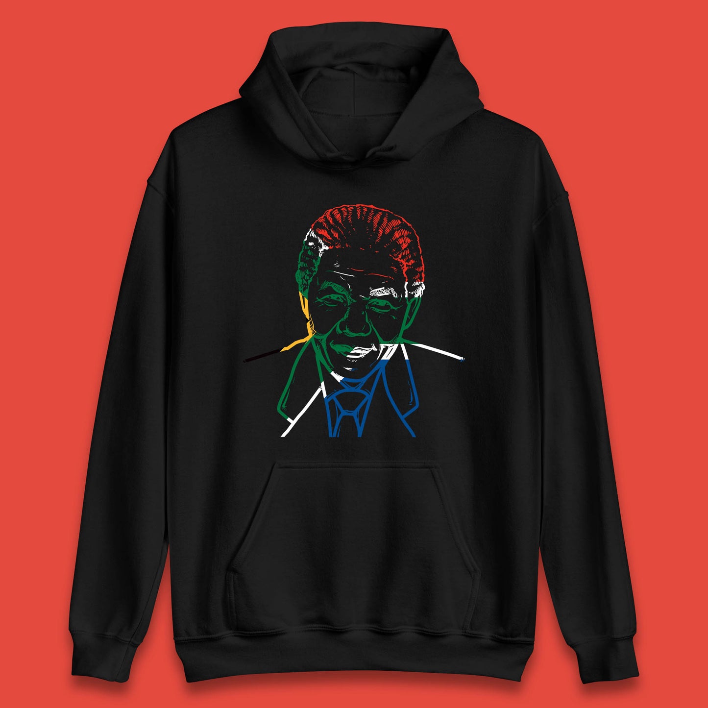 Nelson Mandela Line Art Portrait Black Lives Matter Nelson Mandela International Day Unisex Hoodie