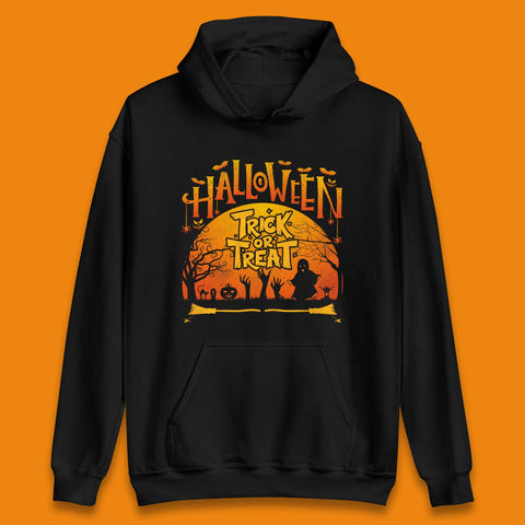Halloween Trick Or Treat Horror Boo Ghost Creepy Zombie Hands Out Of Graveyard Unisex Hoodie